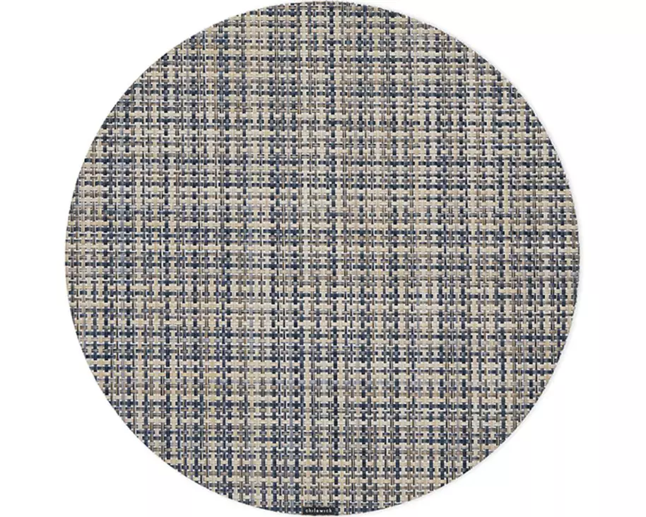 Chilewich Tischset Basketweave rund, 38 cm x 38 cm, Coast