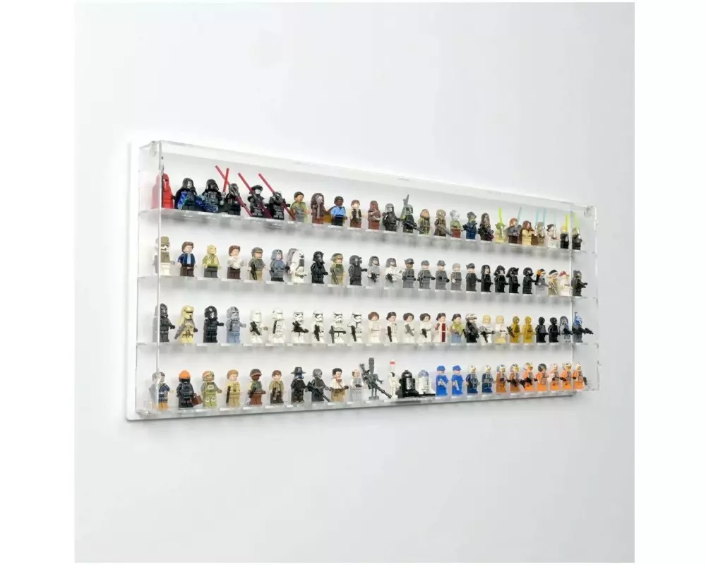 iDisplayit Baukasten Acryl-Wand-Display für 100 LEGO-Minifiguren