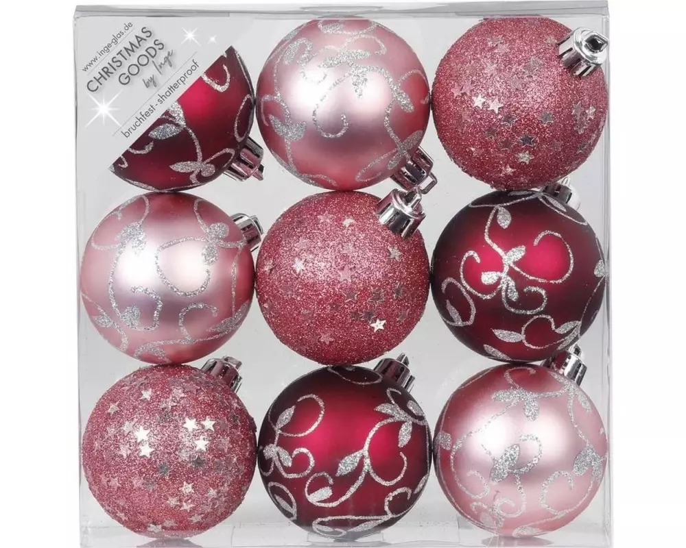 INGES CHRISTMAS DECOR Weihnachtskugel Berry Kiss Ø 6 cm 9 Stück