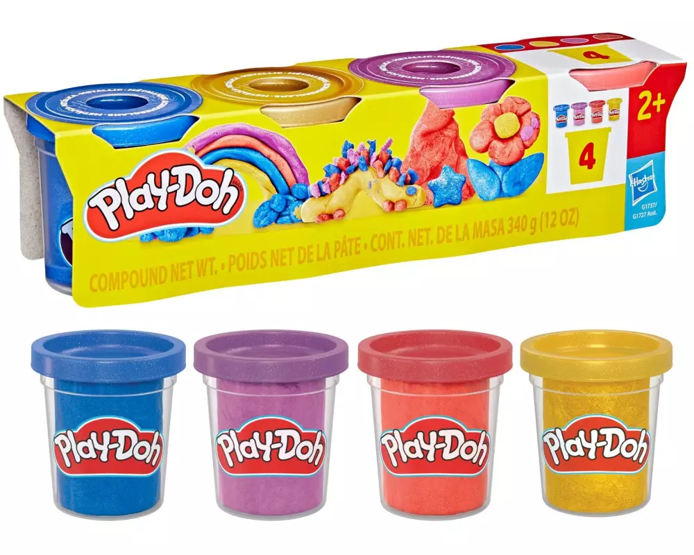 Play-Doh Knetmasse 4er Pack Metallic