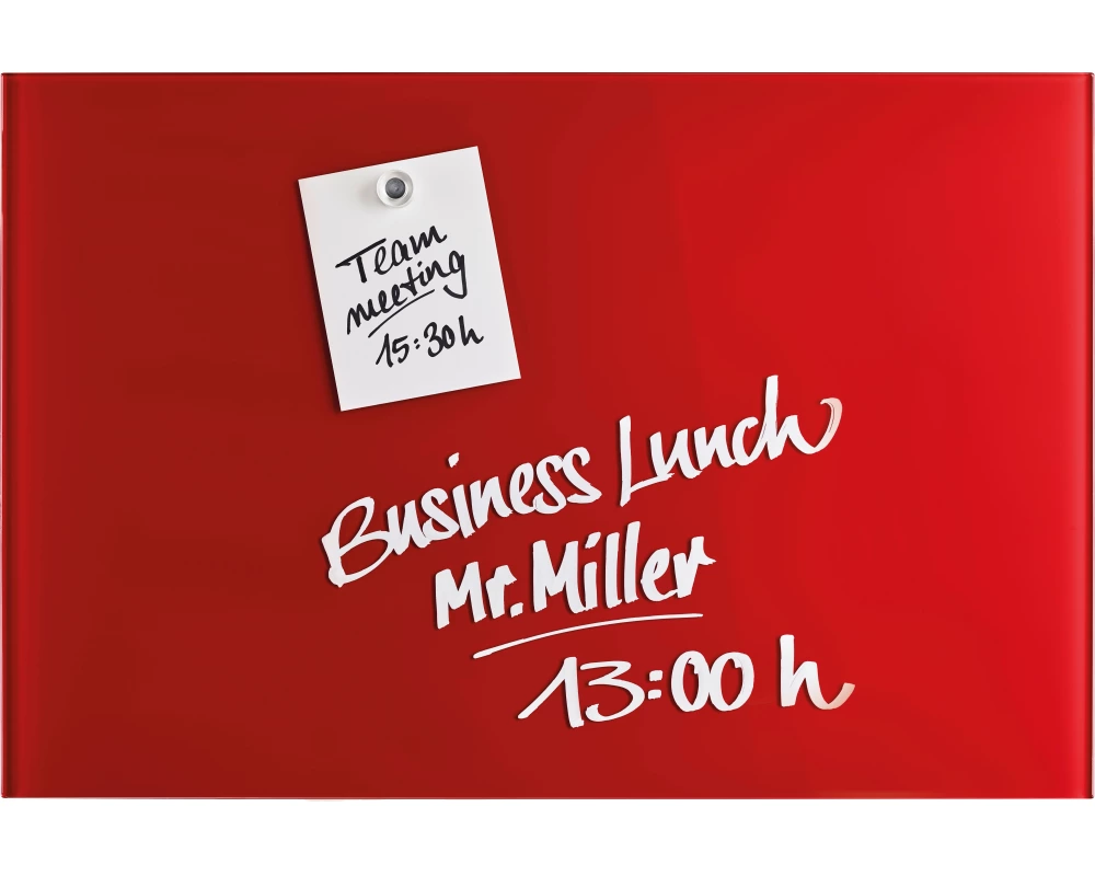 MAGNETOPLAN Design-Glasboard 600x400mm 13402006 rot, magnetisch