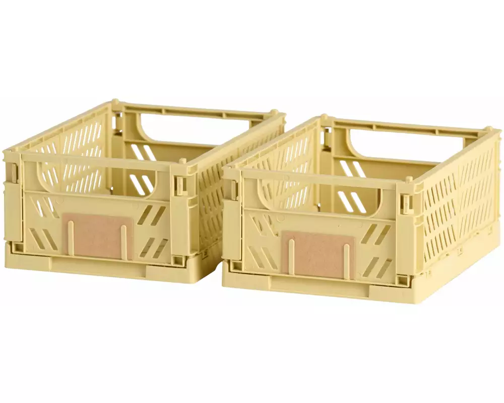 Schou Faltbox 17 x 12.5 x 7 cm, 2 Stück, Gelb