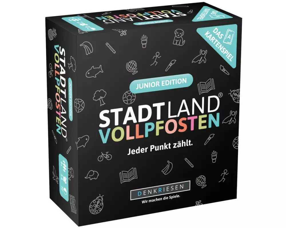 Denkriesen Partyspiel STADT LAND VOLLPFOSTEN – Das Kartenspiel Junior