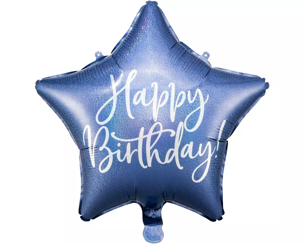 Partydeco Folienballon Happy Birthday Blau