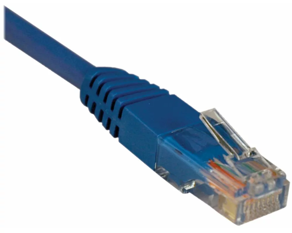 EATON TRIPPLITE Cat5e, 350mHz, Molded, UTP, Ethernet Cable, RJ45, M/M - Blue, 2ft. 0.61m