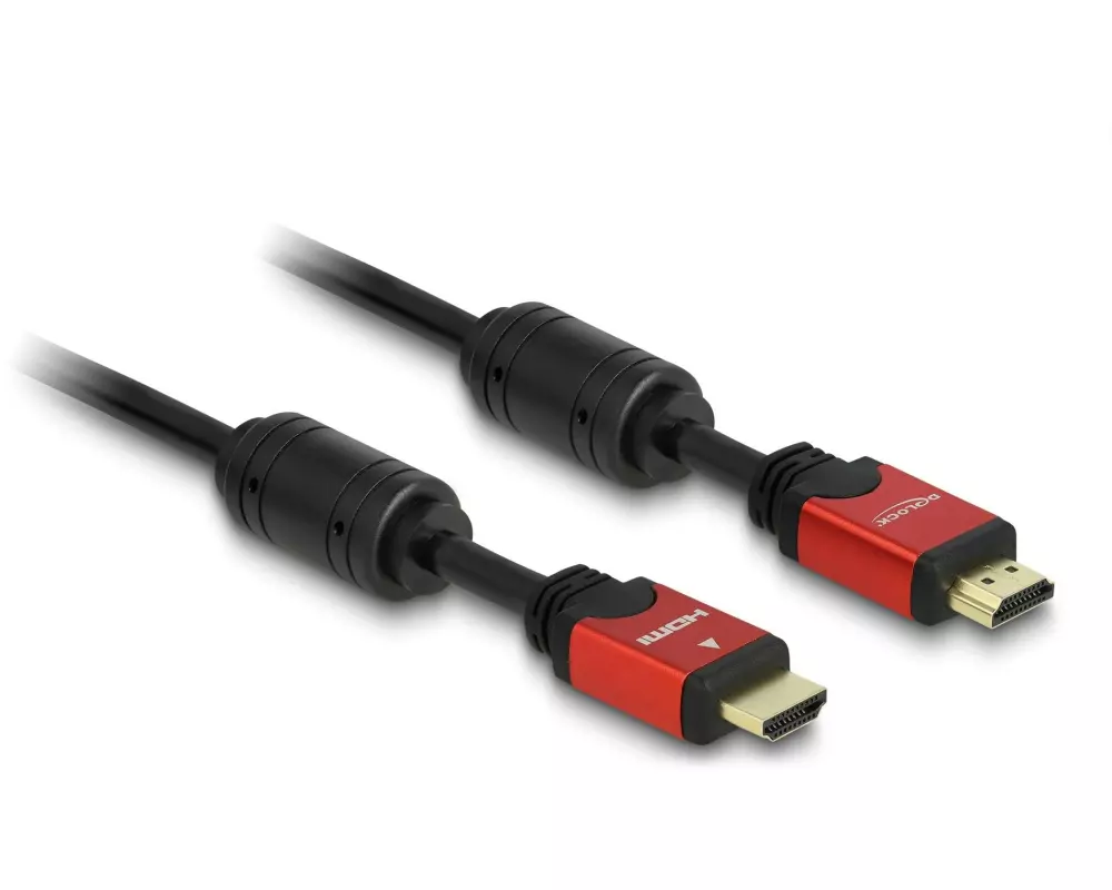 Delock Kabel 4K 30Hz HDMI - HDMI, 5 m, Rot/Schwarz