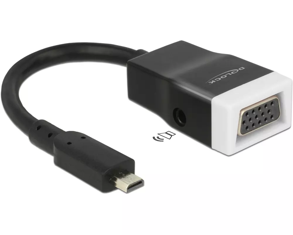 Delock Adapterkabel Micro-HDMI (HDMI-D) – VGA Schwarz