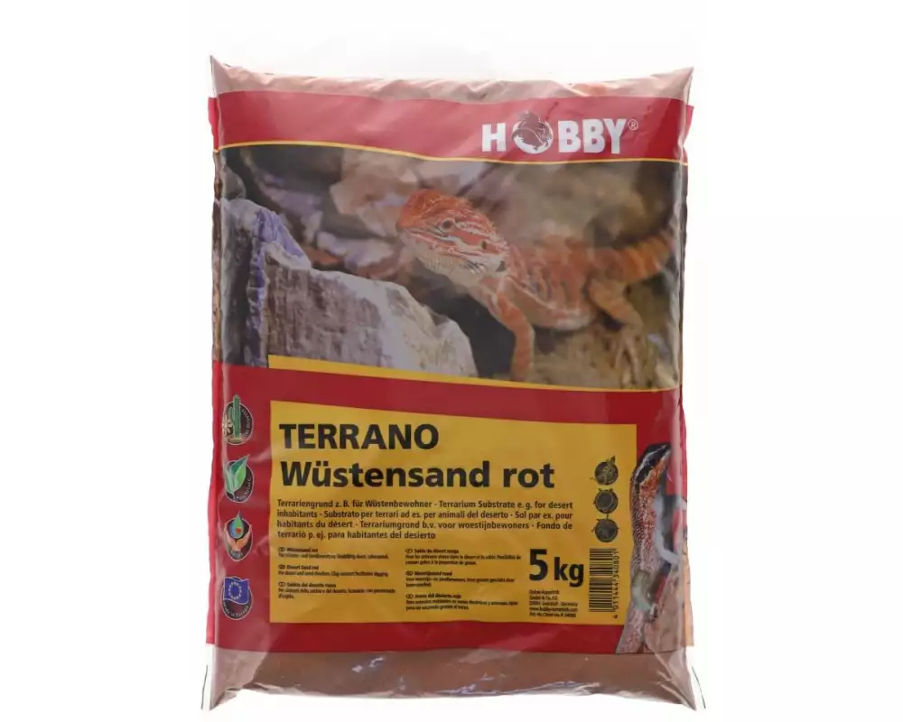 Hobby Terraristik Bodensubstrat Terrano Wüstensand, Rot, Ø 0.2-0.3 mm, 5 kg