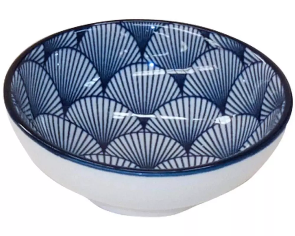 Haynan Schale Zen Fächer Ø 8 cm, 1 Stück, Blau/Weiss