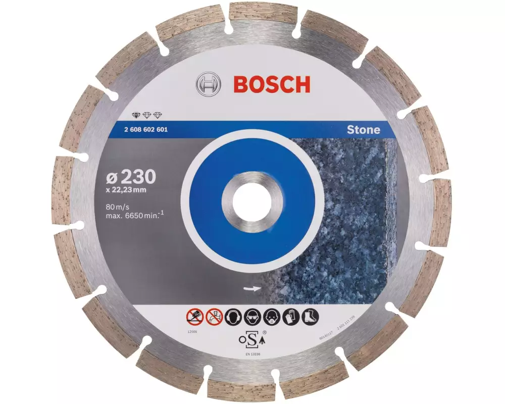 Bosch Professional Diamanttrennscheibe Standard for Stone, 230 x 2.3 x 10 mm