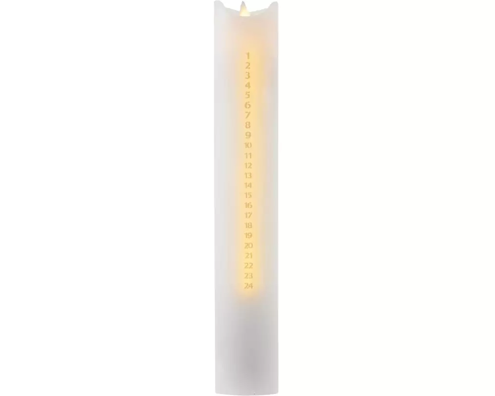 Sirius LED-Kerze Sara Adventskalender, Ø 4.8 x 29 cm, Gold/Weiss