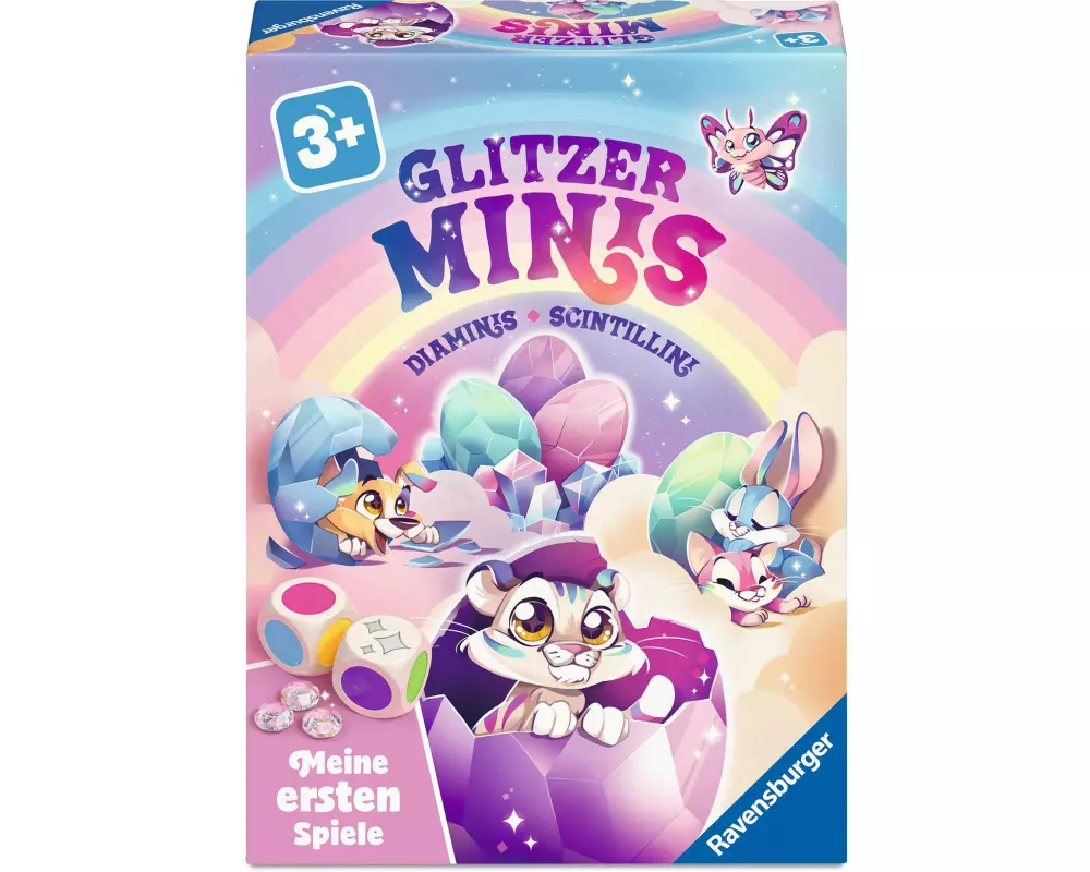 Ravensburger Meine ersten Spiele Glitzer-Minis ab 3 Jahren, 2-5 Spieler,