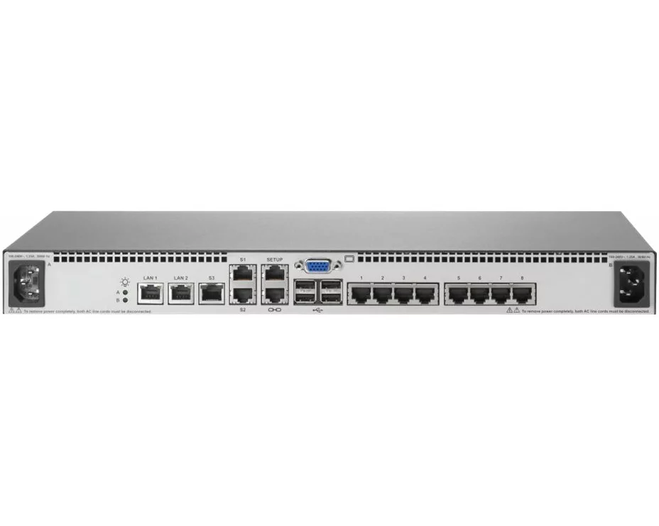 HPE KVM IP Cnsl Switch 1x1Ex8 VM, VM Common Access Card (CAC), with Virtual Media, G2 Switch