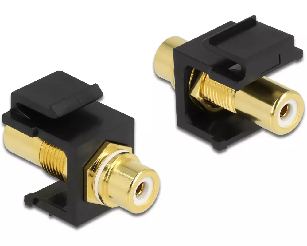 Delock Keystone-Modul Cinch-Buchse auf Cinch-Buchse Weiss / Schwarz