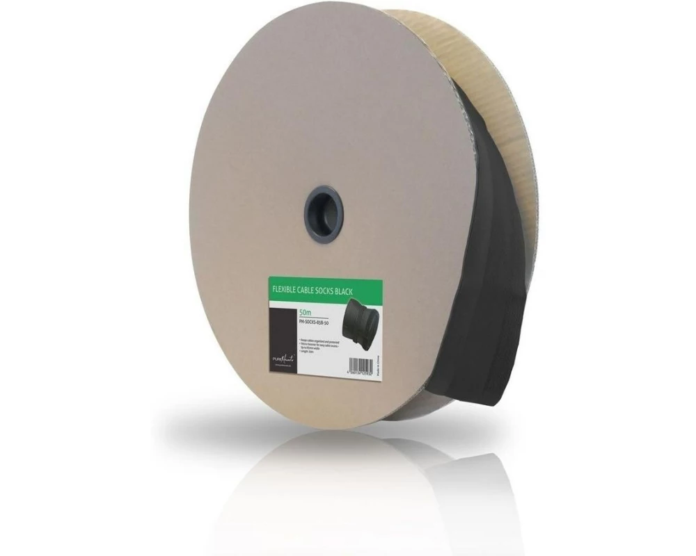 PureMounts Kabelschlauch PM-SOCKS-85B-50 50 m x 85 mm Schwarz