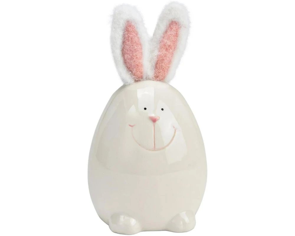 G. Wurm Aufsteller Hase 14 cm, Rosa, Weiss