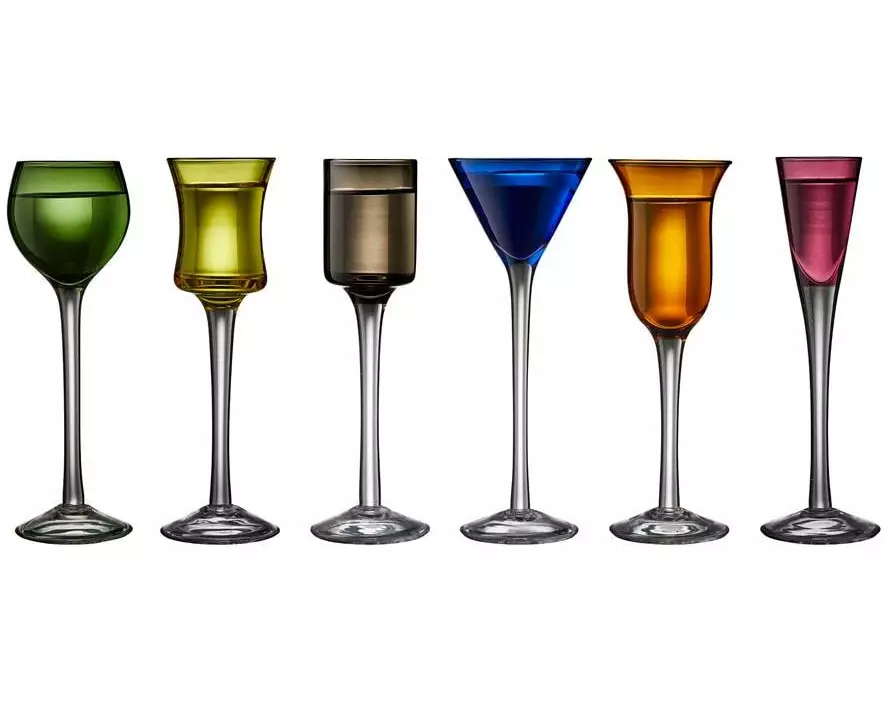 Lyngby Schnapsglas Coloured Glas 6 Stück, assortiert