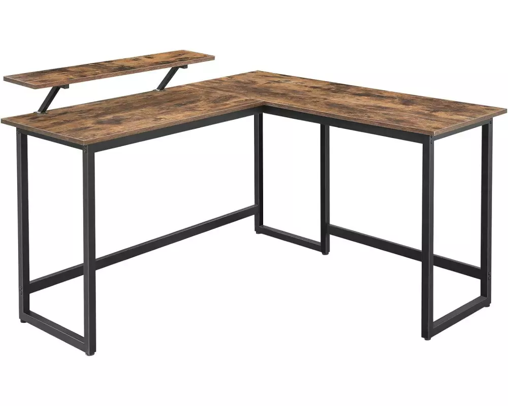 VASAGLE Tisch in L-Form Vintagebraun 140 x 130 cm