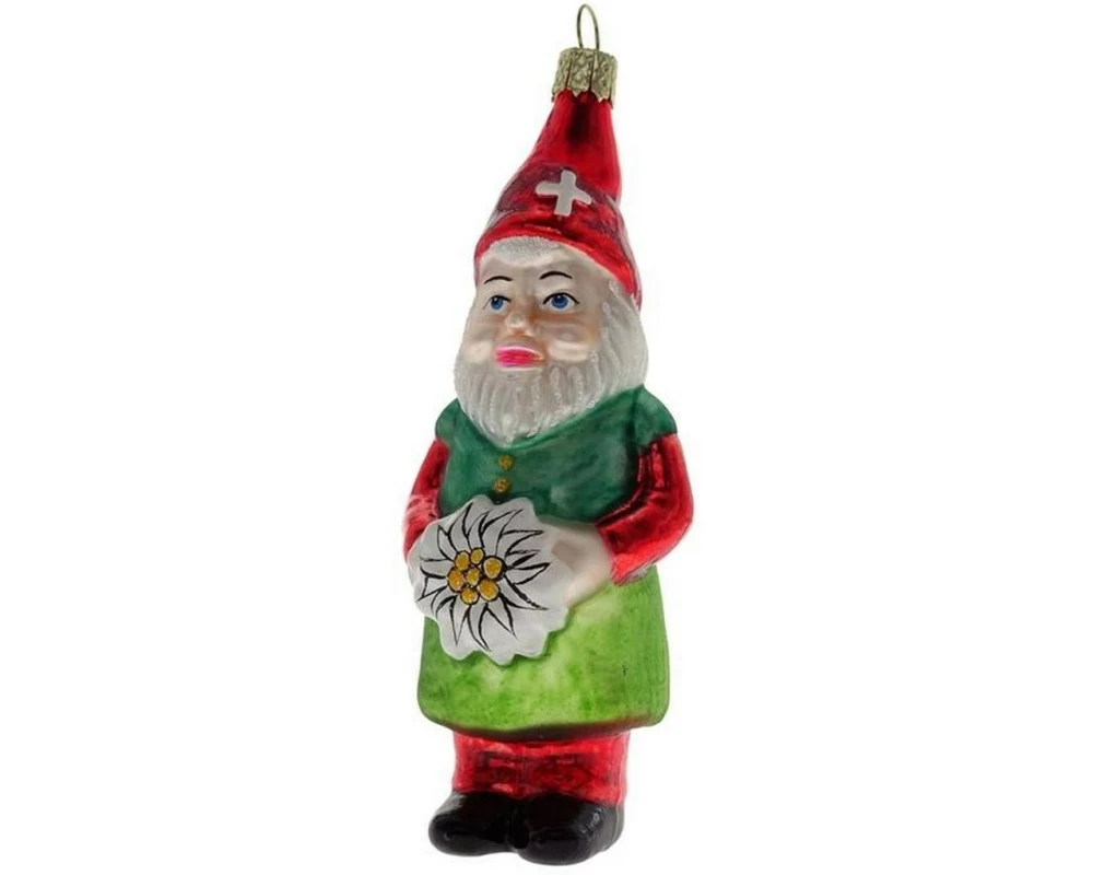 creanorm Weihnachtskugel Zwerg mit CH Kreuz Mehrfarbig