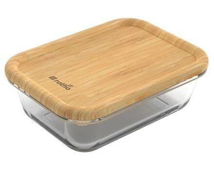 Rotho Glasdose mit Bambusdeckel NALA 0.38 l, Transparent