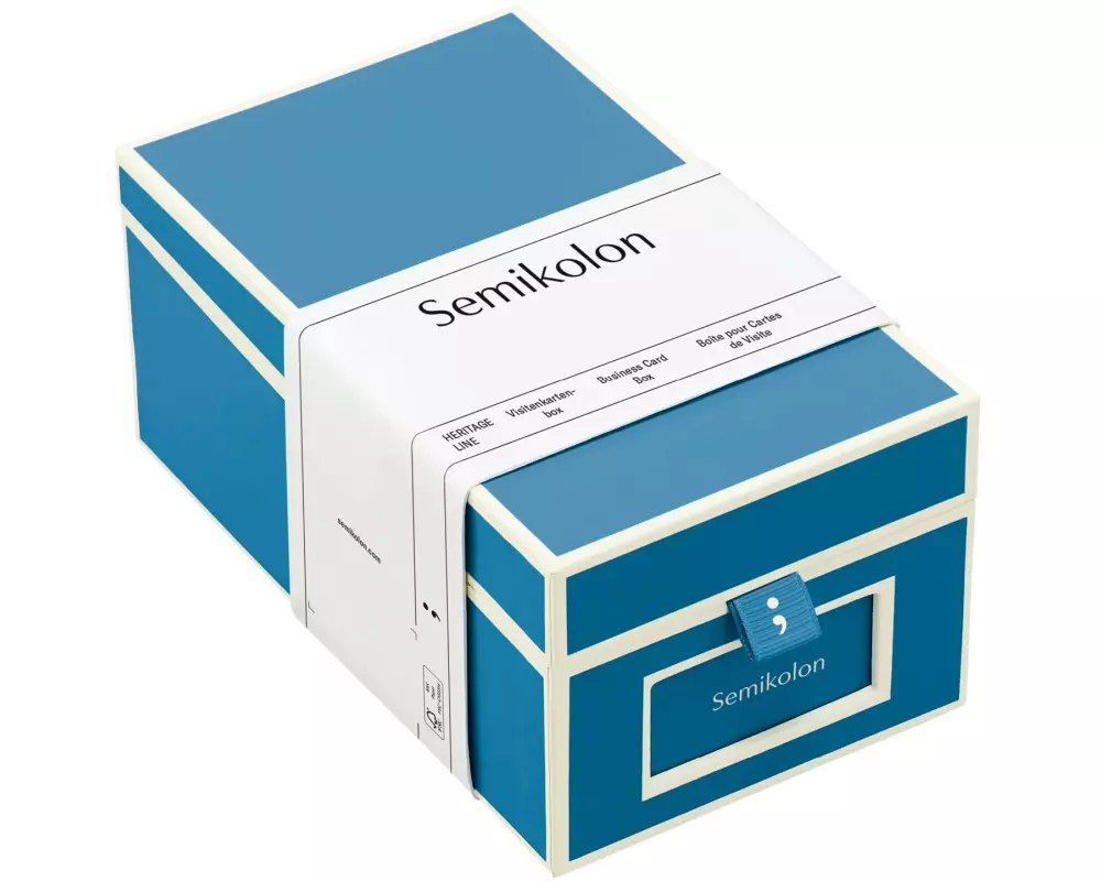 Semikolon Visitenkartenbox Blau