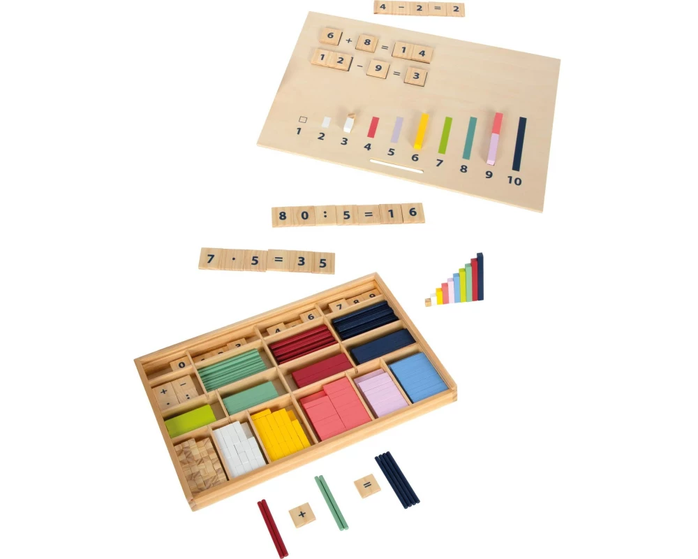 small foot Lernbox Rechenstäbchen mit Zahlen Educate FSC 100%