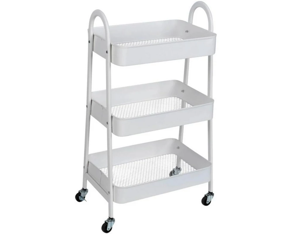 Wenko Küchenwagen Torriana 32.5/46 x 43/79 x 10 cm/31 cm, Weiss