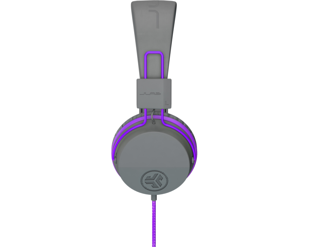 JLAB JBuddies Studio Kids On-Ear IEUHJKSTUDIORGRYPRP6 Wired, Grey/Purple