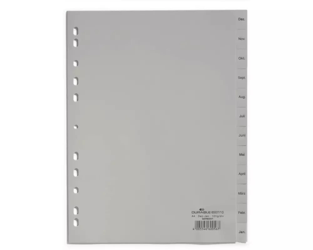 DURABLE Register A4 Hoch, 12-teilig, Dez.-Jan.