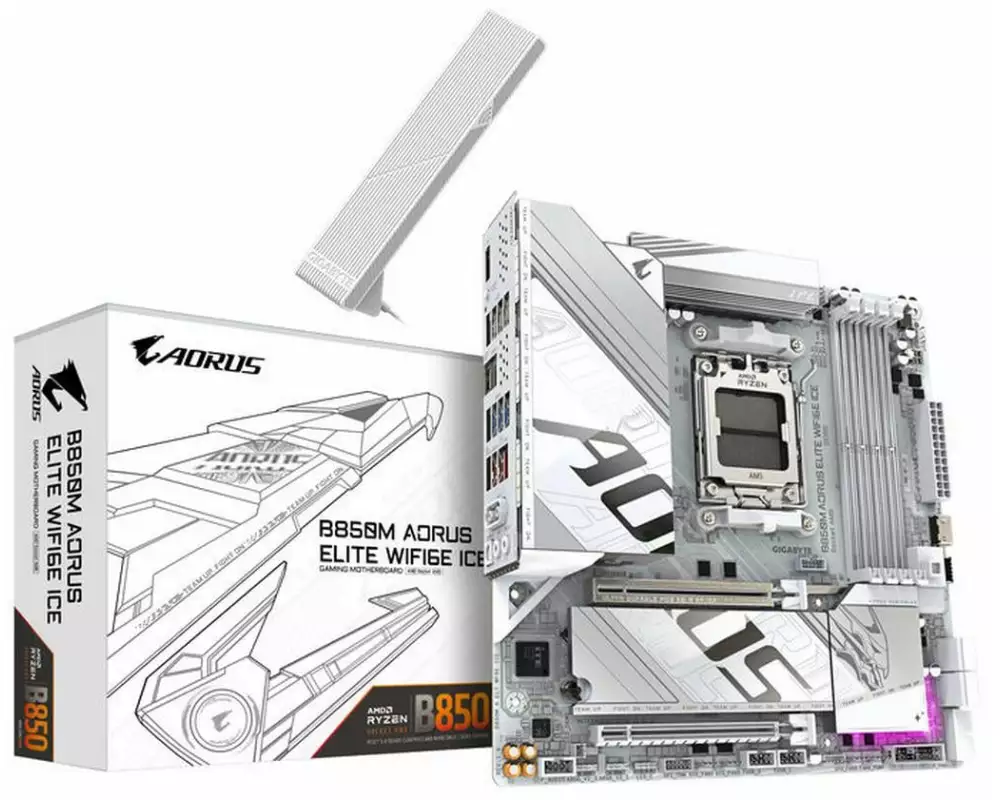 Gigabyte Mainboard B850M AORUS ELITE WIFI6E ICE