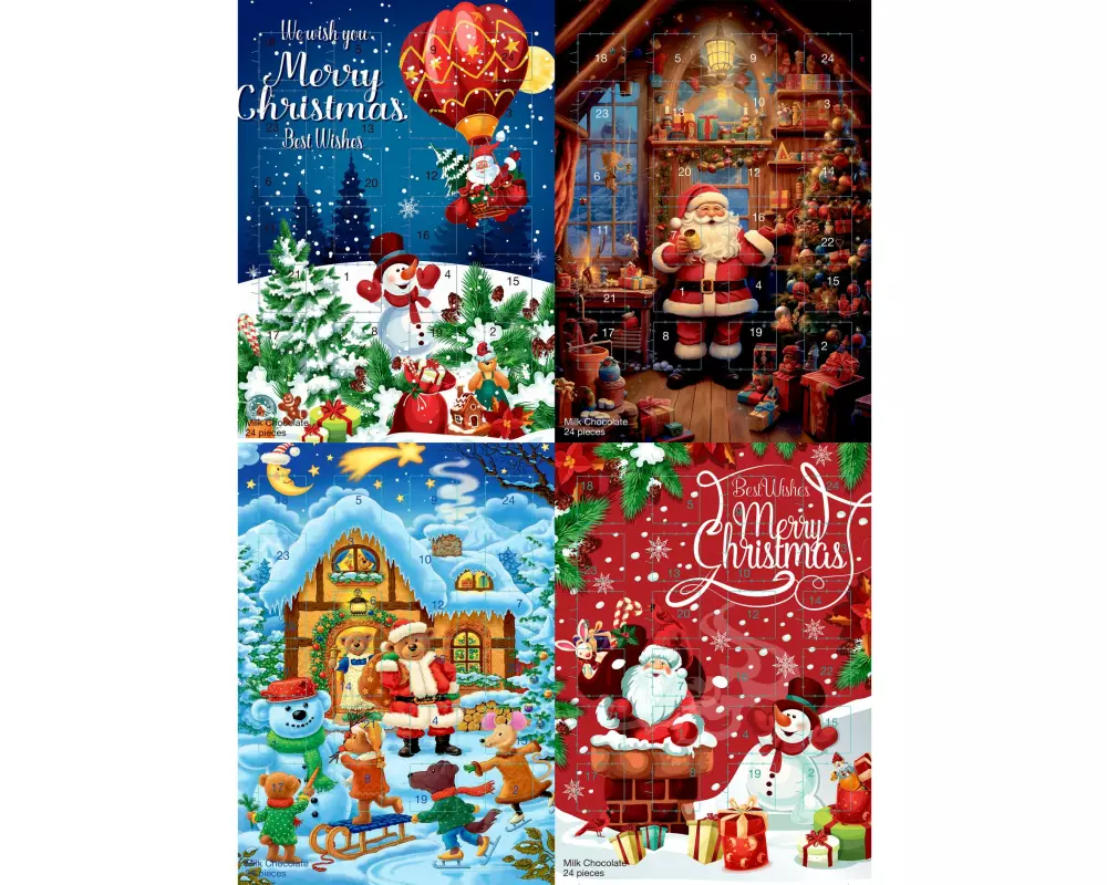 XMAS Weihnachtskalender 4 Motive 24 Türchen