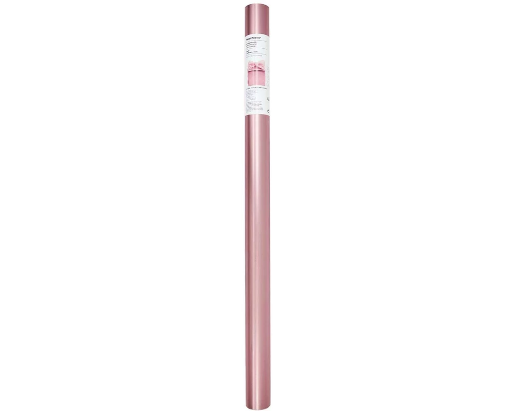 Rico Design Geschenkpapier Metallic 70 cm, 1 Stück, Rosa matt