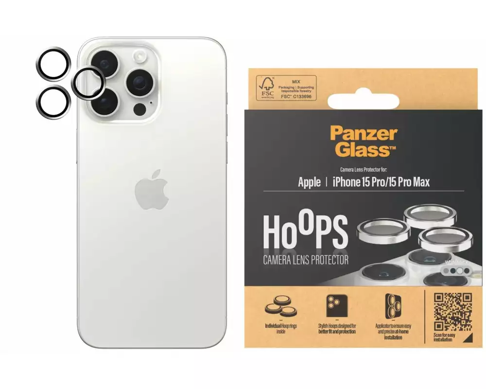 Panzerglass Lens Protector Rings HOOPS iPhone 15 Pro / 15 Pro Max Silber