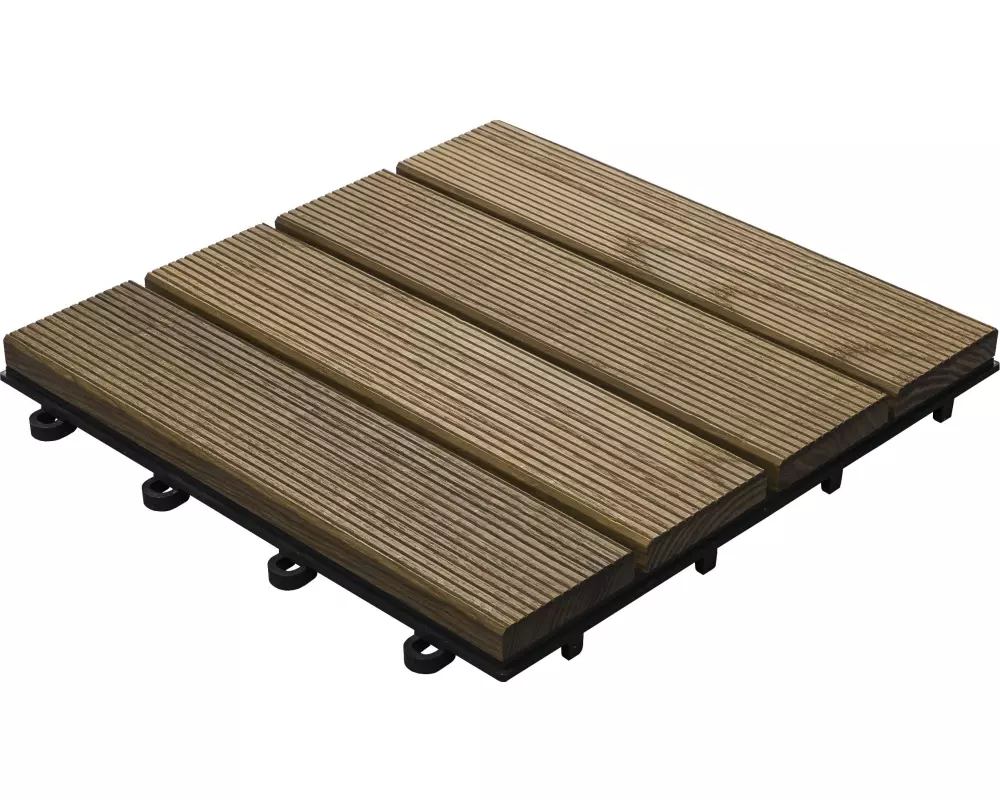 Florco Balkon-& Terrassenplatten Esche, 4 Latten 30 x 30, 6 Stk.