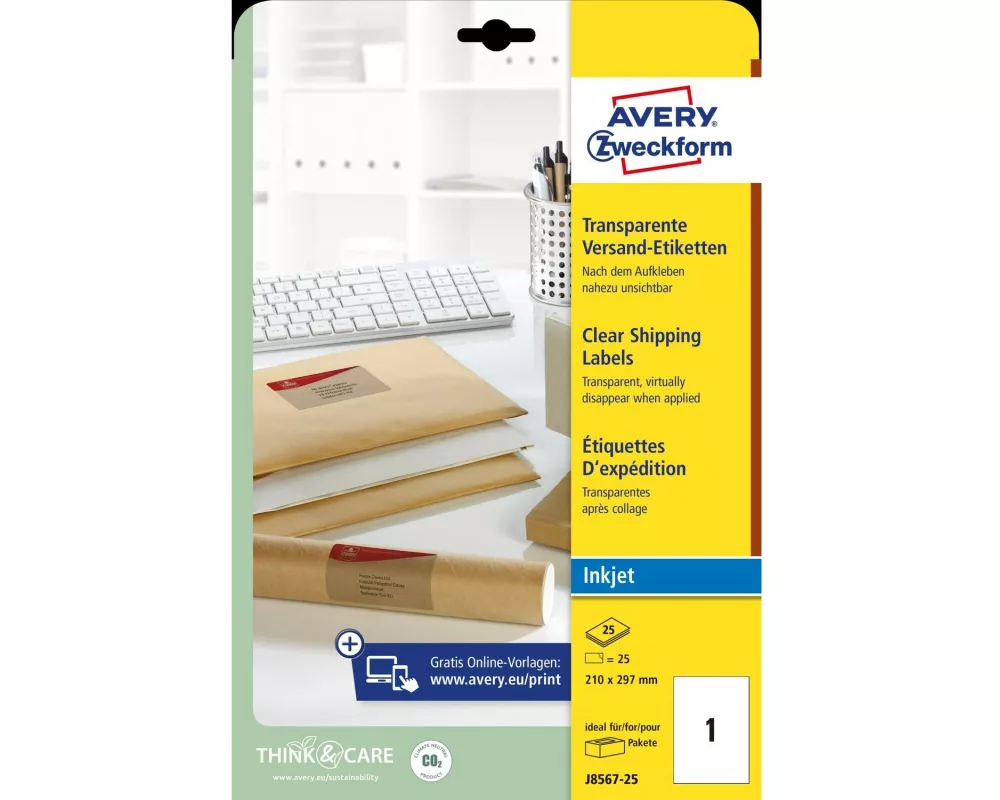 Avery Zweckform Adressetiketten 210 x 297 mm, 25 Blatt