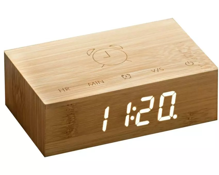 Gingko Digitalwecker Flip Click Clock Braun