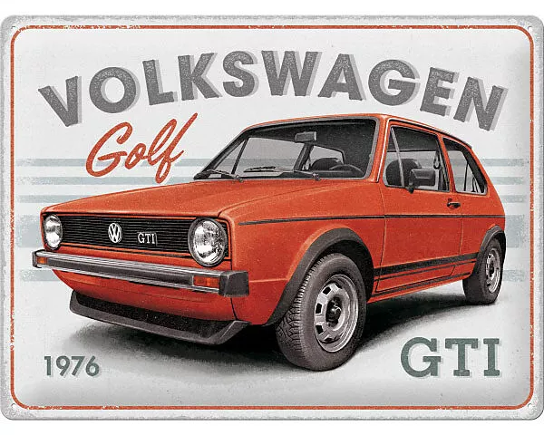 Blechschild. Volkswagen / VW Golf - GTI 1976