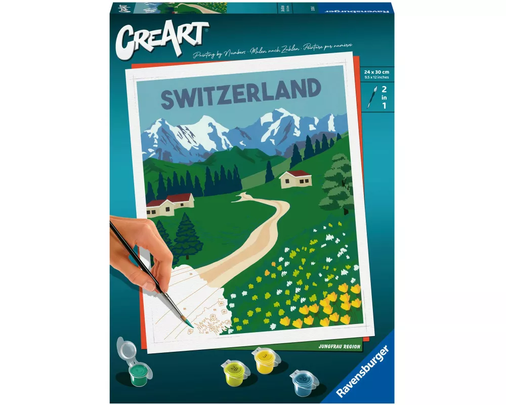 RAVENSBURGER CREART Malen nach Zahlen Schweiz, Jungfrau Region