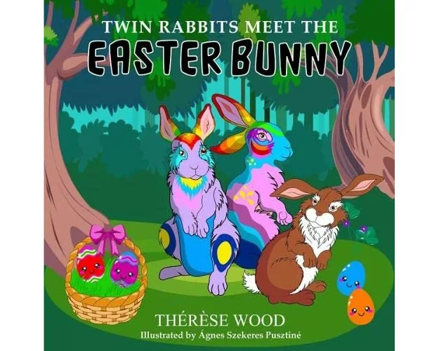 Twin Rabbits Meet the Easter Bunny