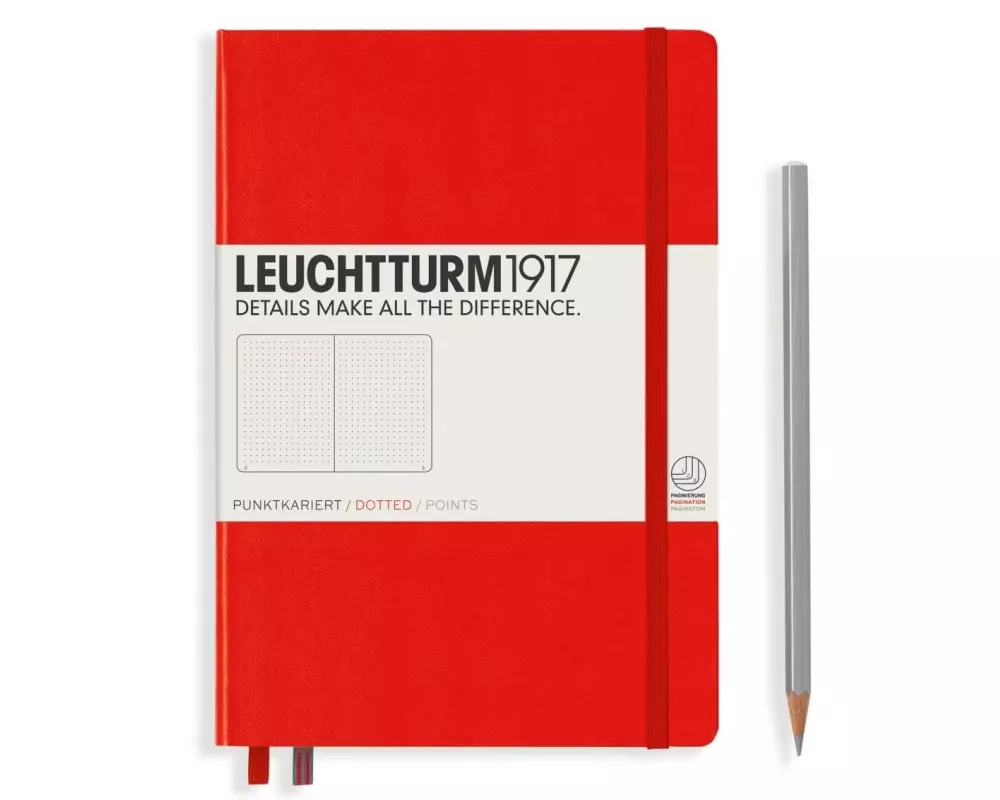 Leuchtturm Notizbuch Medium A5, Dot, 2-teilig, Rot