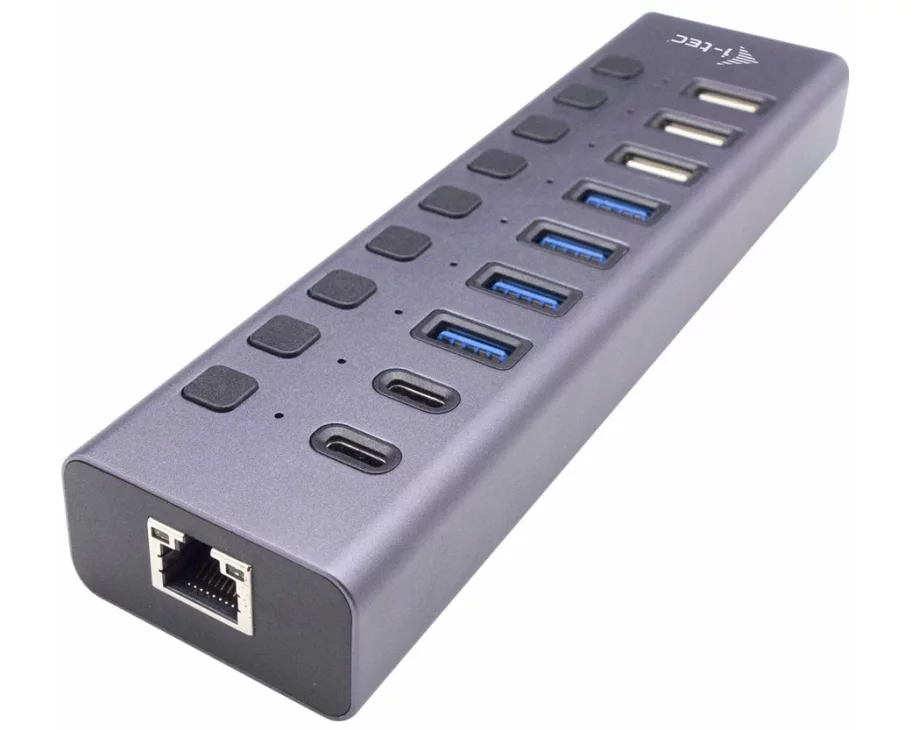 i-tec USB 3.0/USB-C Charging HUB, 9port, LAN + Power Adapter, 60W
