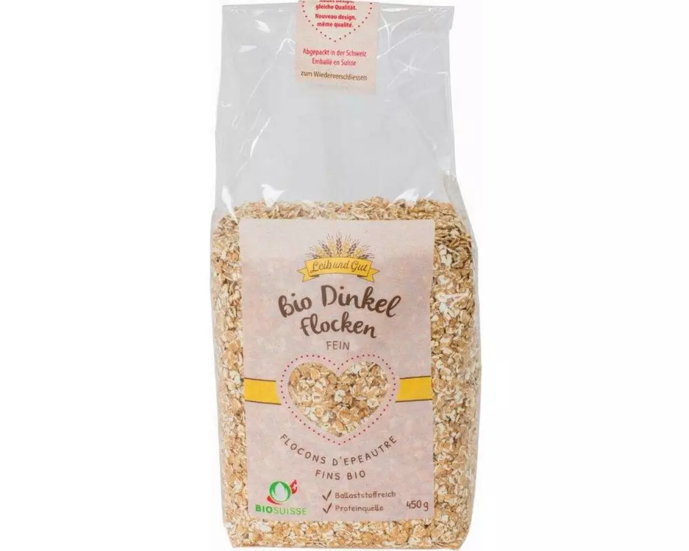 Leib und Gut Bio Dinkelflocken fein 450 g