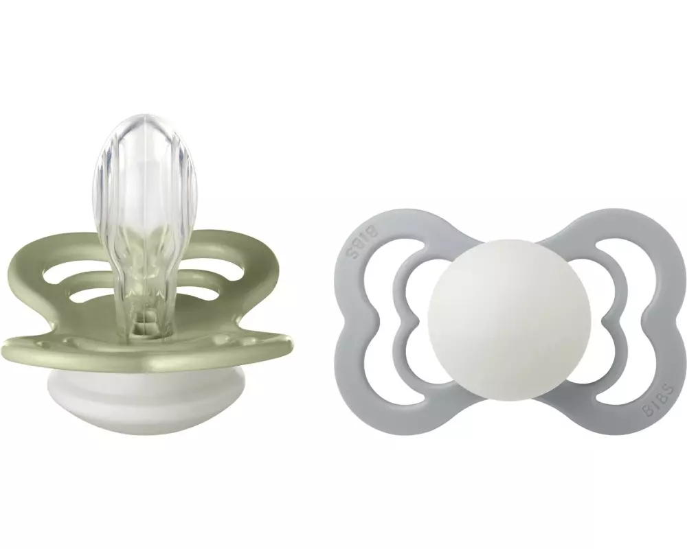 Bibs Supreme Silikon, 2er-Pack, Symmetrisch, Glow