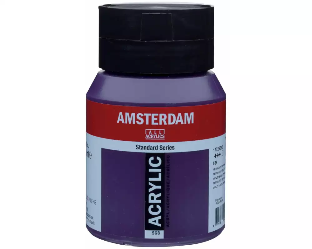 Amsterdam Acrylfarbe Standard 568 Blauviolett halbtransparent, 500 ml