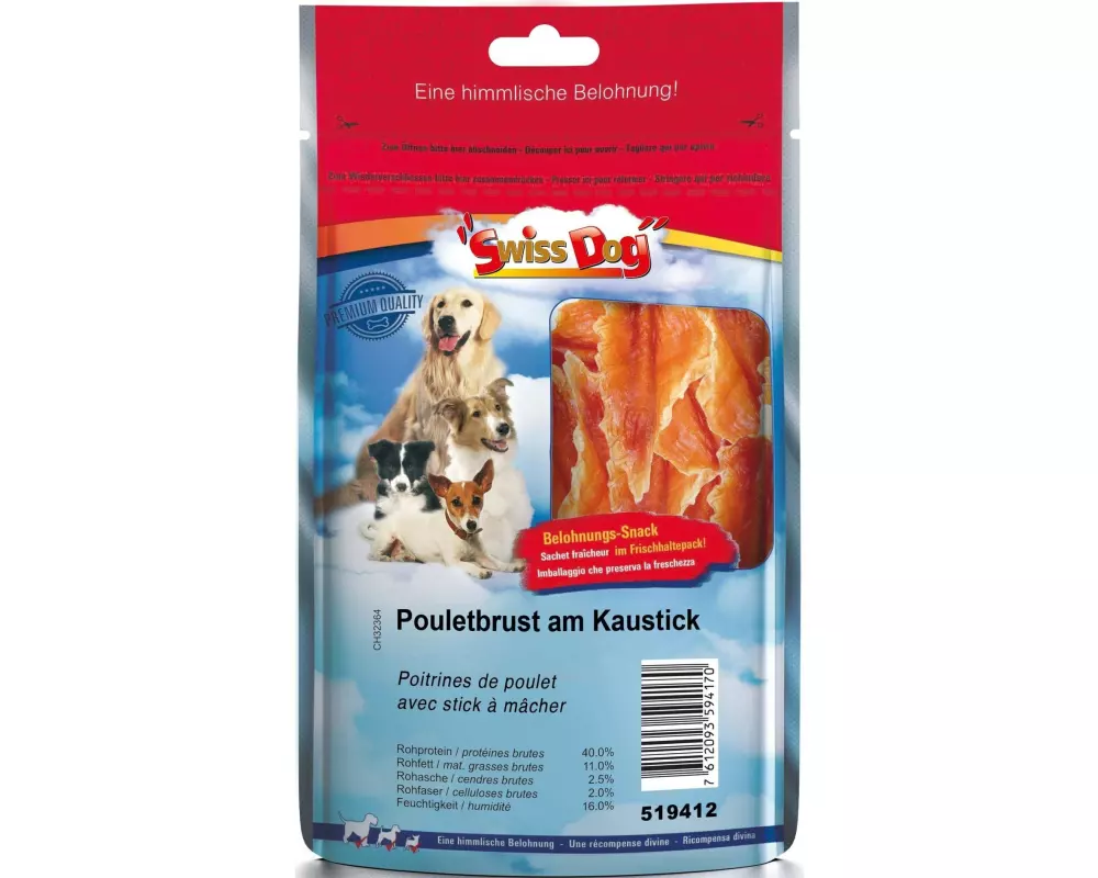 SwissDog Kausnack Pouletbrust am Kaustick, 300 g