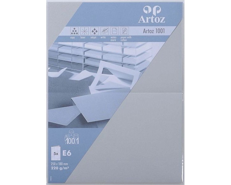 ARTOZ Karten 1001 E6 107372262 220g, lichtgrau 5 Blatt