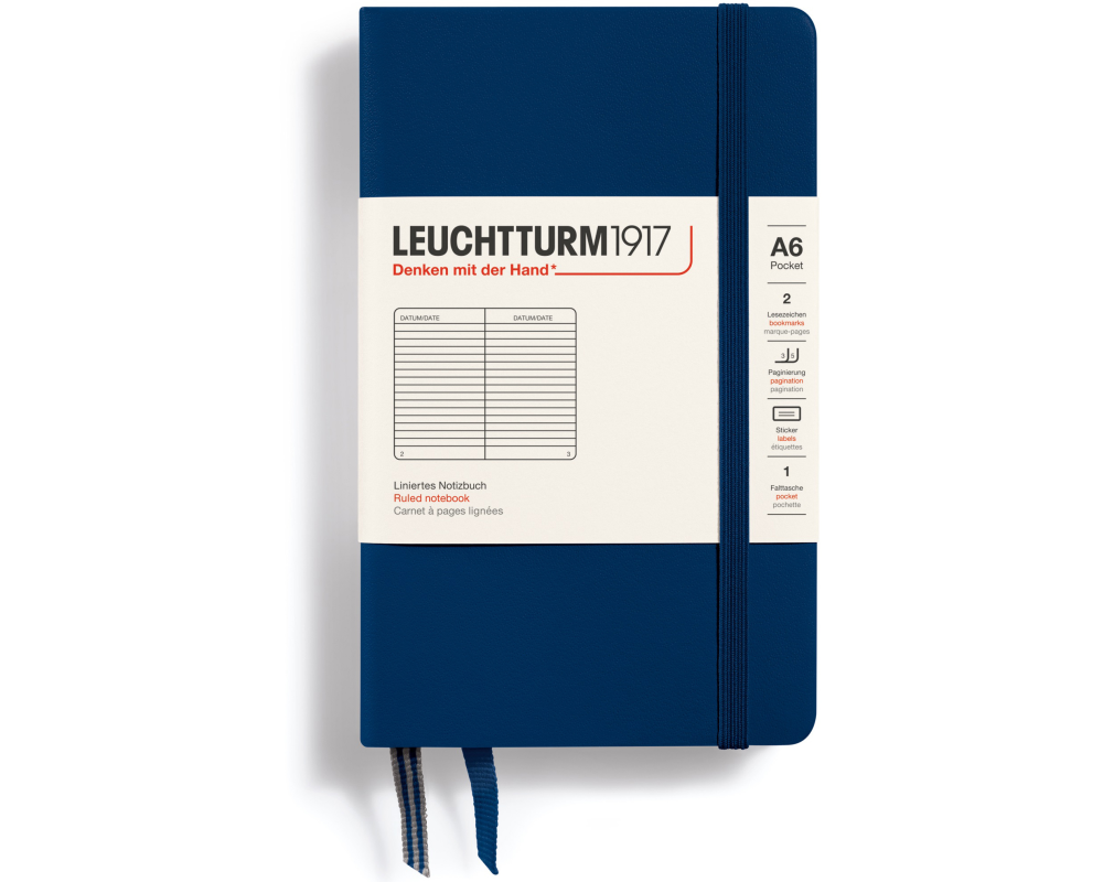 LEUCHTTURM Notizbuch Pocket 44342918 90x150, marineblau, liniert