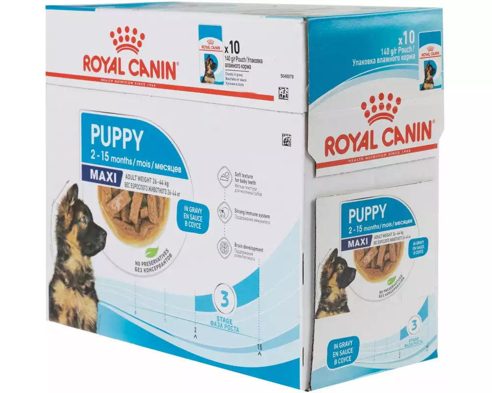 Royal Canin Nassfutter Health Nutrition Maxi Puppy Sauce, 10 x 140g