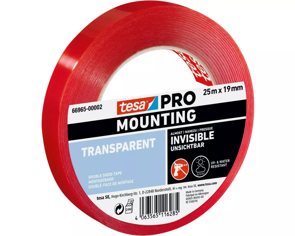 tesa 66965 19 mm x 25 m, Transparent