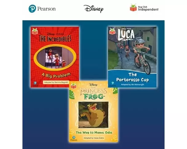 Pearson Bug Club Disney Year 1 Pack D, including decodable phonics readers for phase 5; The Incredibles: A Big Problem, Luca: The Portorosso Cup, The